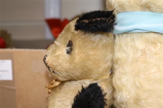 Hermann Zotty dog, panda and cat, tallest 12in. (5)